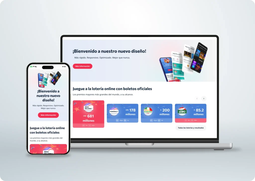 Mejore su experiencia de lotería en línea con nuestro nuevo sitio!